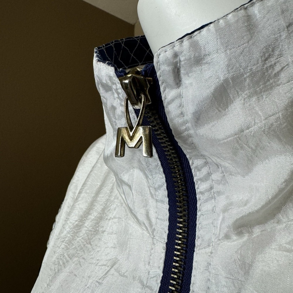 VTG Mureli 90s Colorblock Windbreaker Jacket Womens XL Blue/white Metal Loop - Picture 3 of 7